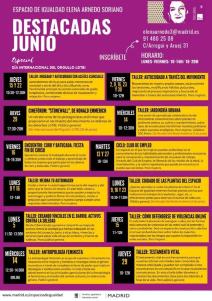 cartel programación destacada espacio de igualdad Arnedo junio