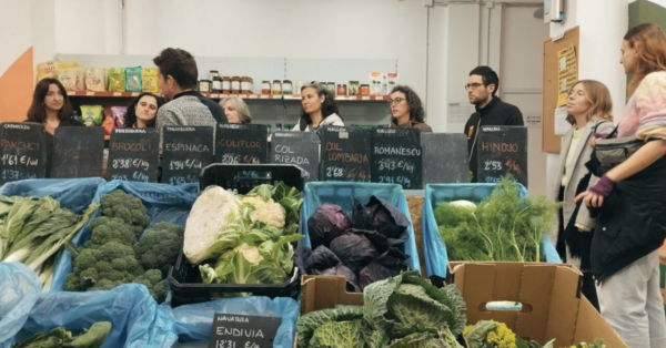 Participamos en la residencia de la Red de Polos Cooperativos celebrada en Zaragoza 2 Participantes de la red de polos visitando el supermercado cooperativo A Vecinal.